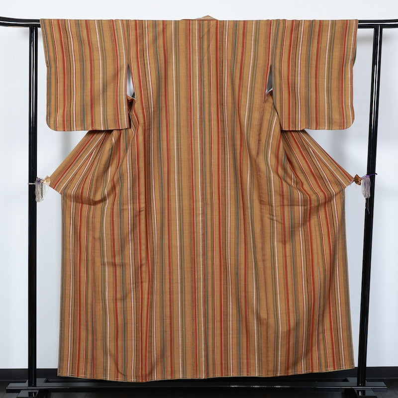Japanese kimono New <tsumugi>-size M silk 100% silk /T66