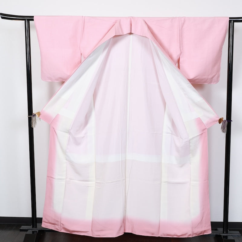Japanese kimono New <tsumugi>-size L silk 100% silk /T71