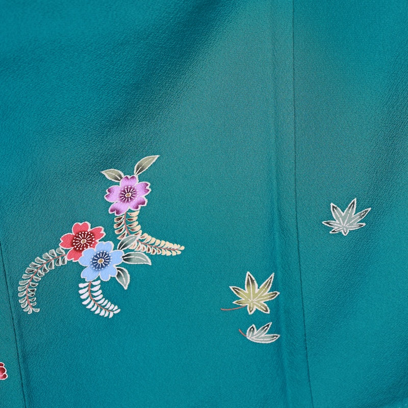 Japanese kimono used <houmongi>-size L silk 100% silk /T75
