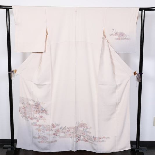 Japanese kimono used <houmongi>-size L silk 100% silk /T72