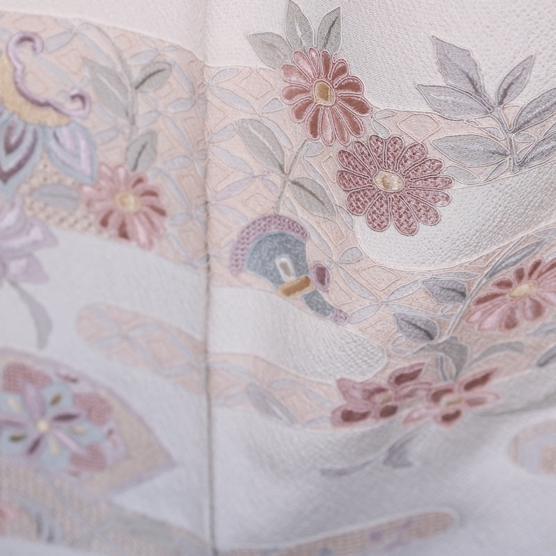 Japanese kimono used <houmongi>-size L silk 100% silk /T72