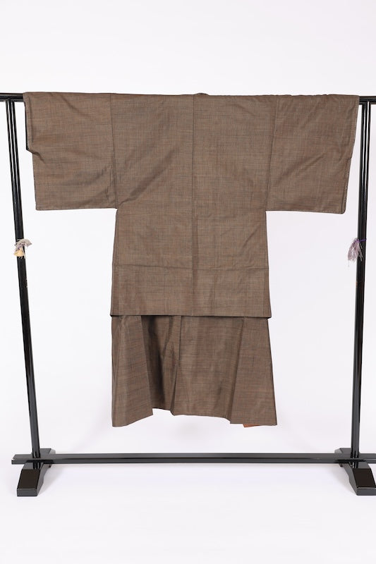 Japanese Men's kimono,haori 2piece set Unused Lsize silk 100% /T685