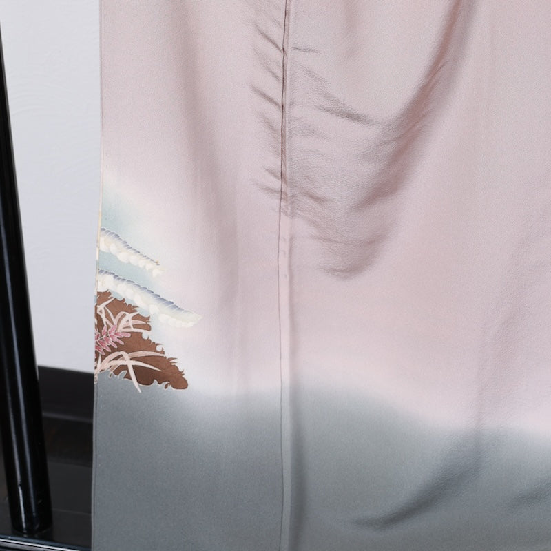 Japanese kimono used <irotome>-size M silk 100% silk /T76
