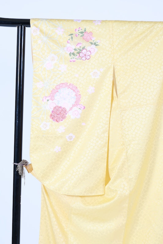 Japanese kimono used <Tsukesage> Msize polyester /T680