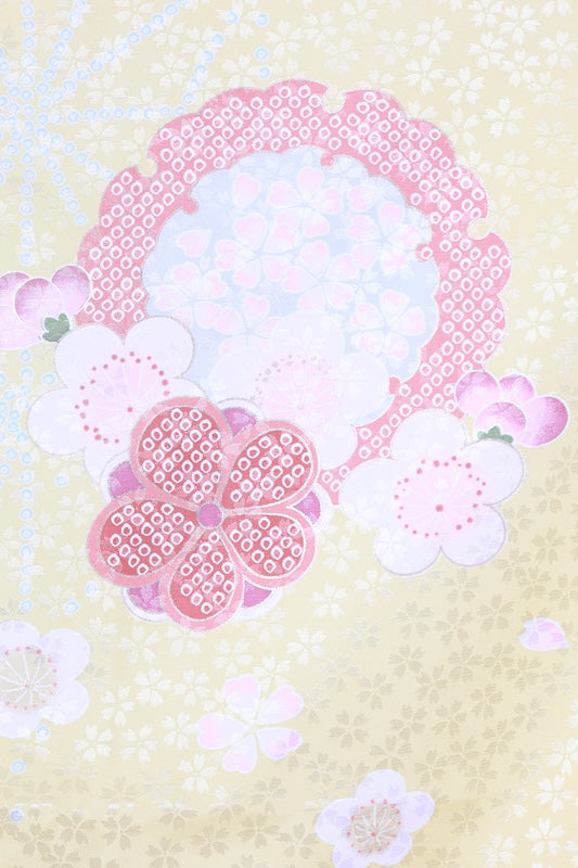 Japanese kimono used <Tsukesage> Msize polyester /T680