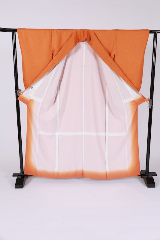 Japanese kimono used <Iromuzi> Msize silk 100% /T679
