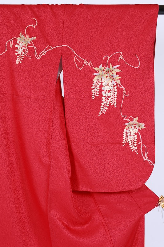 Japanese kimono used <Iromuzi> Lsize polyester /T678