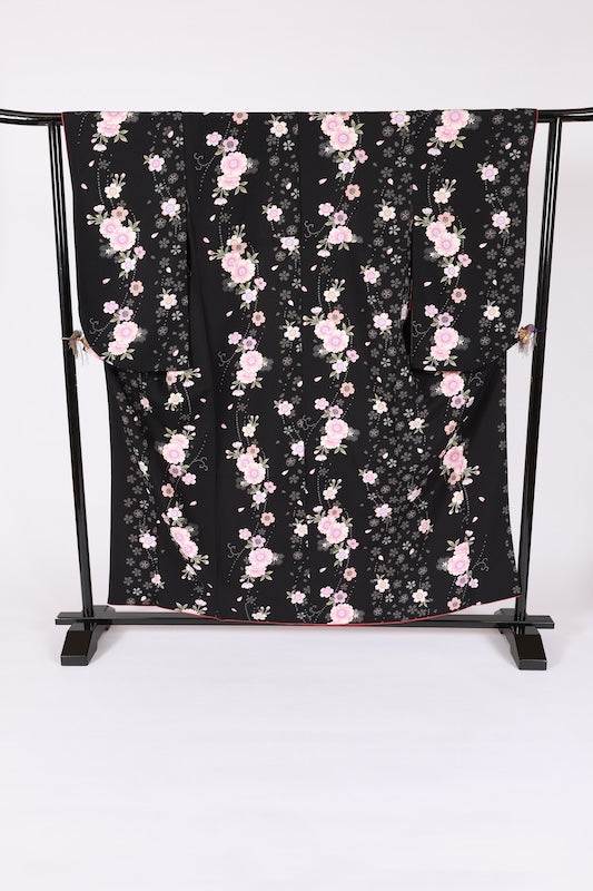 Japanese kimono used <Komon> Msize polyester /T675