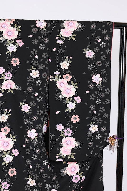 Japanese kimono used <Komon> Msize polyester /T675
