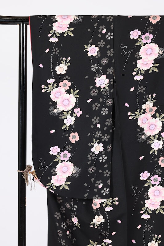 Japanese kimono used <Komon> Msize polyester /T675