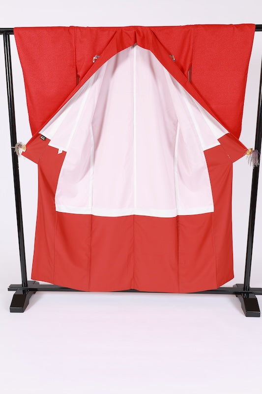 Japanese kimono used <Iromuzi> Msize polyester /T673