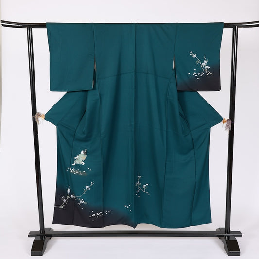 Japanese kimono used <houmongi> Msize silk 100% /T578