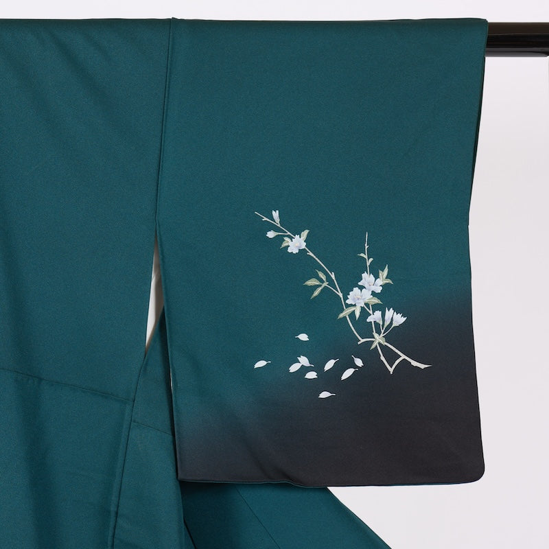 Japanese kimono used <houmongi> Msize silk 100% /T578
