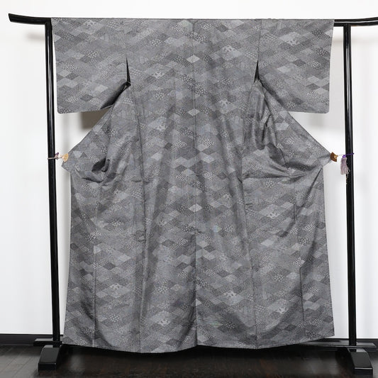 Japanese kimono(Edokomon)L Size silk100 A011