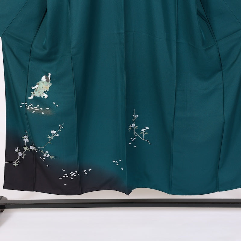 Japanese kimono used <houmongi> Msize silk 100% /T578