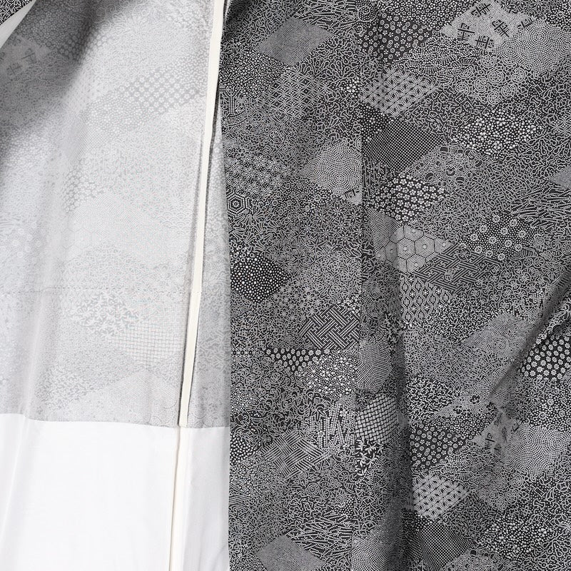 Japanese kimono(Edokomon)L Size silk100 A011