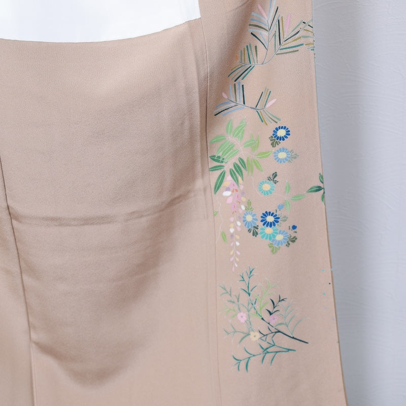 Japanese kimono used <irotome>-size M silk 100% silk /T93