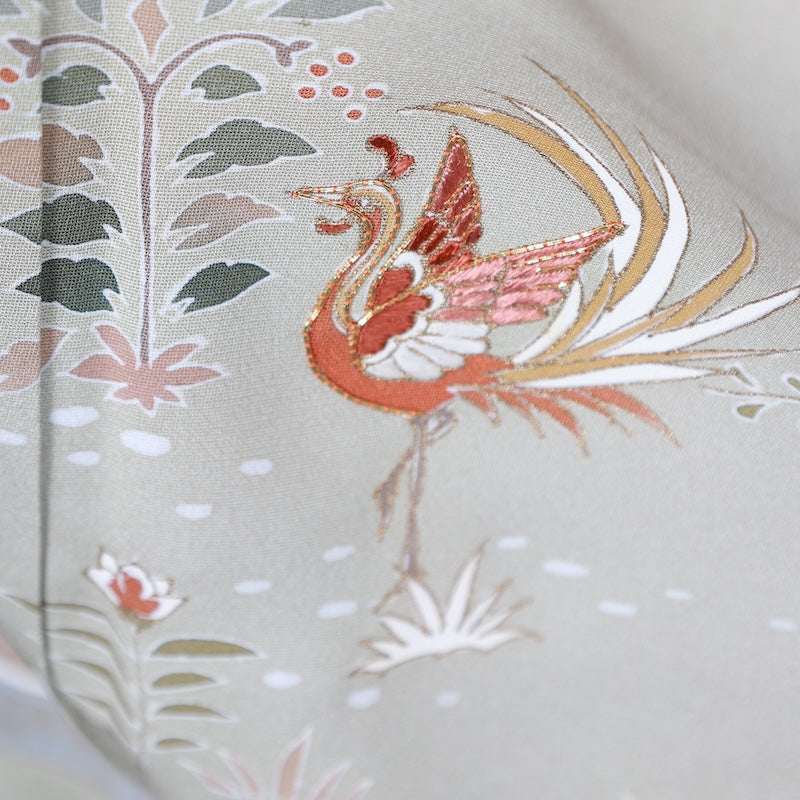 Japanese kimono used <houmongi>-size M silk 100% silk /T95