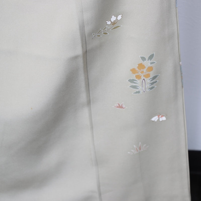 Japanese kimono used <houmongi>-size M silk 100% silk /T95