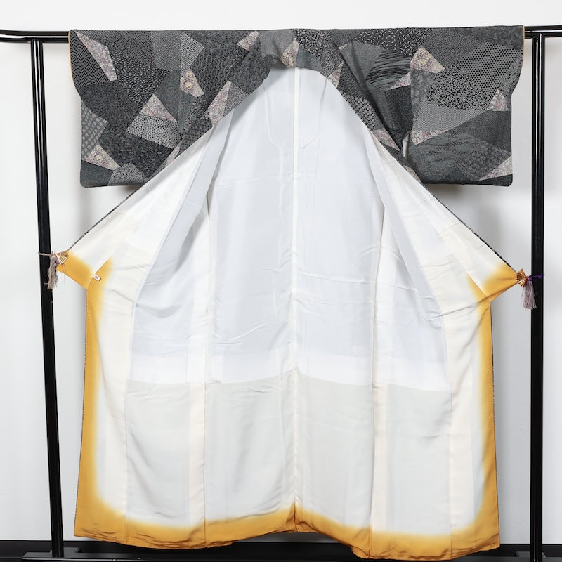 Japanese kimono used <komon>-size M silk 100% silk /T96