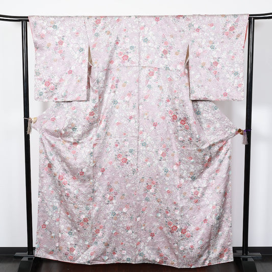 Japanese kimono New <komon>-size L silk 100% silk /T97