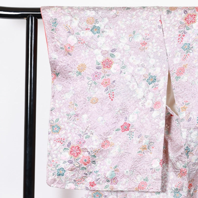 Japanese kimono New <komon>-size L silk 100% silk /T97