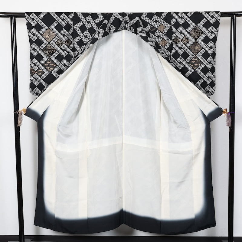 Japanese kimono used <houmongi>-size S silk 100% silk /T99