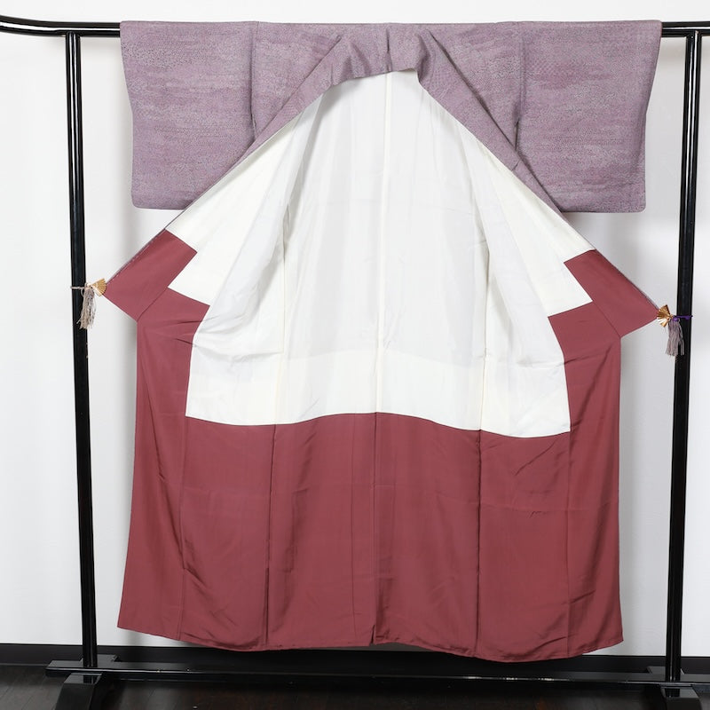 Japanese kimono used <komon>-size M silk 100% silk /T81