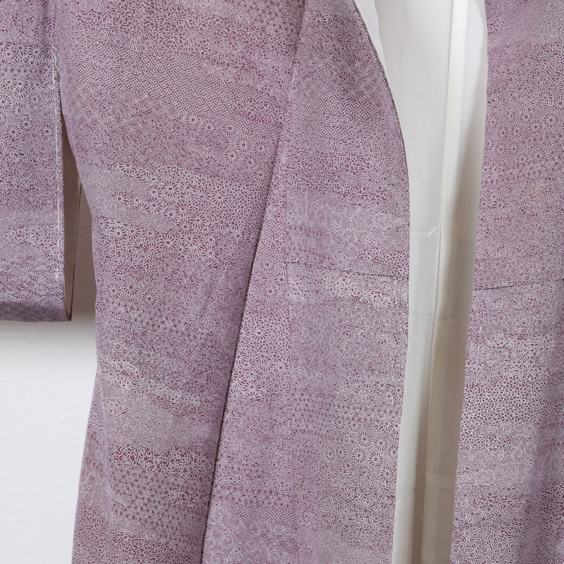 Japanese kimono used <komon>-size M silk 100% silk /T81