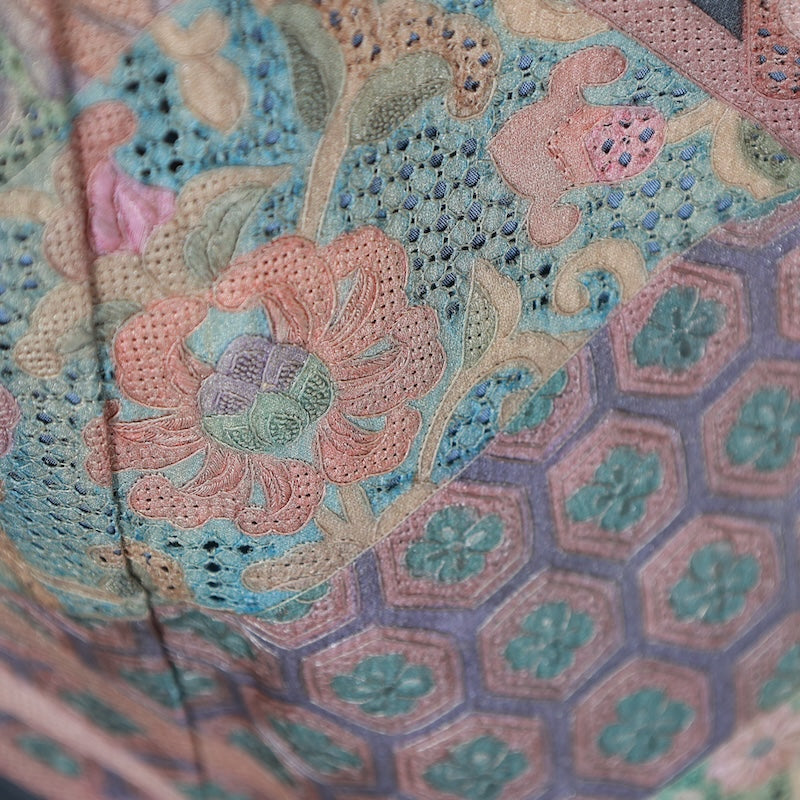 Japanese kimono used <irotome>-size M silk 100% silk /T80