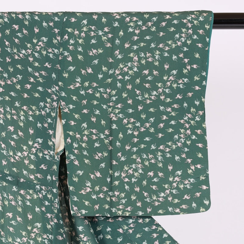 Japanese kimono used <Komon> Ssize silk 100% /D002