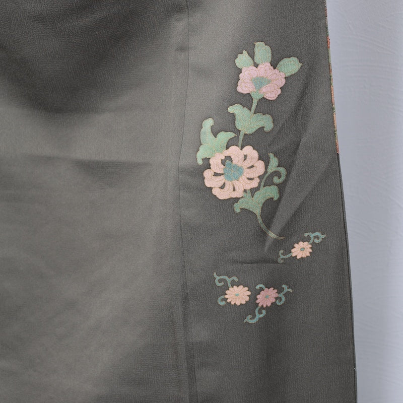 Japanese kimono used <irotome>-size M silk 100% silk /T80