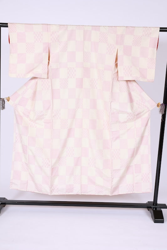 Japanese kimono Unused New <Tsumugi> M-size silk 100% /B1138