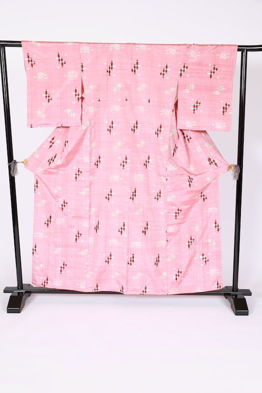 Japanese kimono Unused New <Tsumugi> M-size silk 100% /B1136
