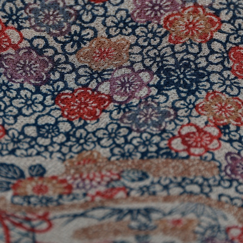 Japanese kimono used <houmongi>-size L silk 100% silk /T86