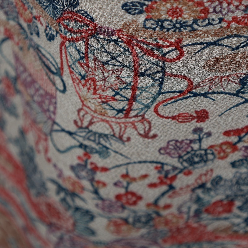 Japanese kimono used <houmongi>-size L silk 100% silk /T86