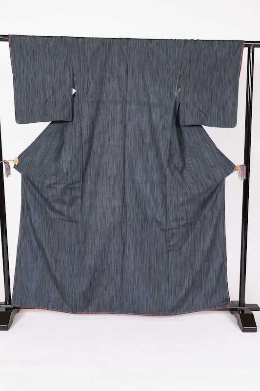 Japanese kimono Unused New <Tsumugi> L-size silk 100% /B1135