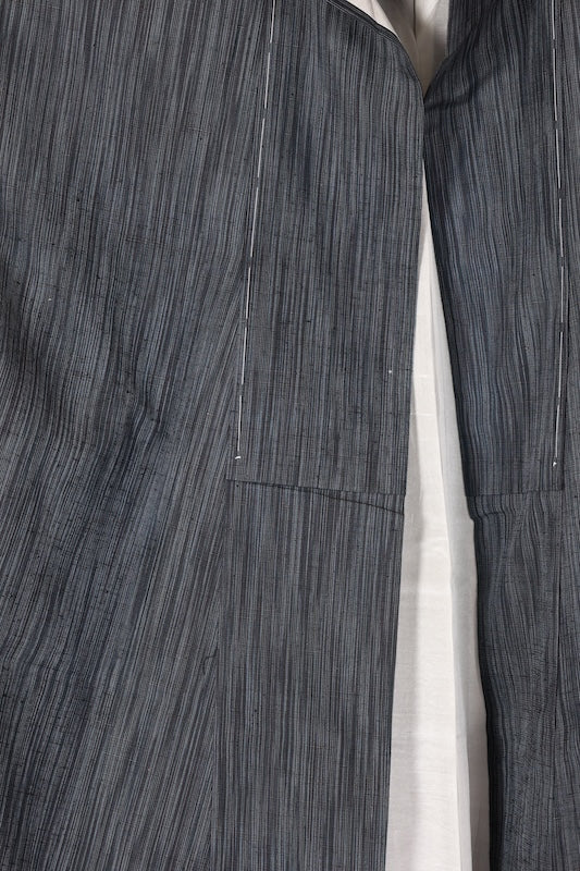 Japanese kimono Unused New <Tsumugi> L-size silk 100% /B1135