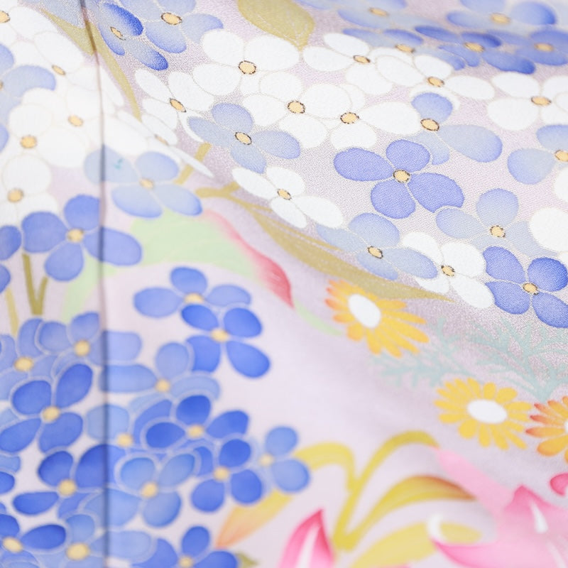Japanese kimono New <houmongi>-size L silk 100% silk /T88
