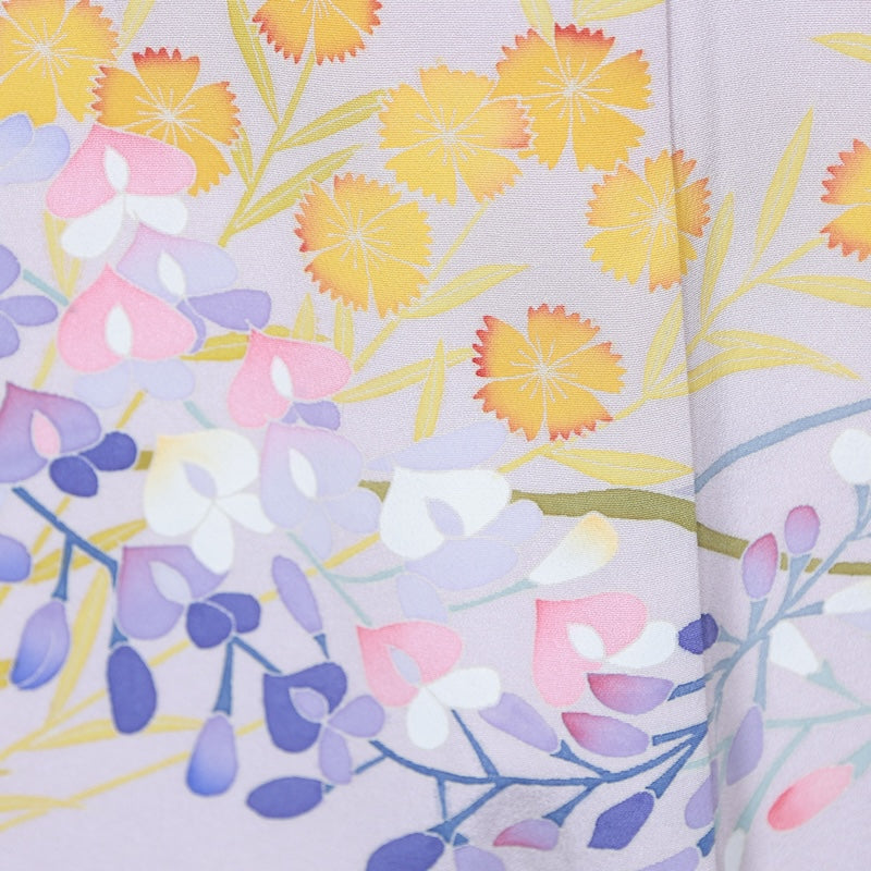 Japanese kimono New <houmongi>-size L silk 100% silk /T88