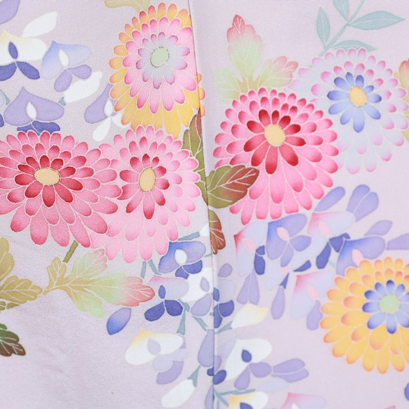 Japanese kimono New <houmongi>-size L silk 100% silk /T88