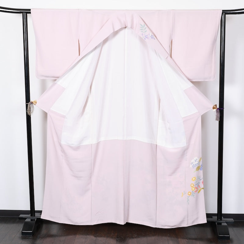 Japanese kimono New <houmongi>-size L silk 100% silk /T88