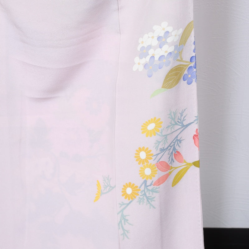 Japanese kimono New <houmongi>-size L silk 100% silk /T88