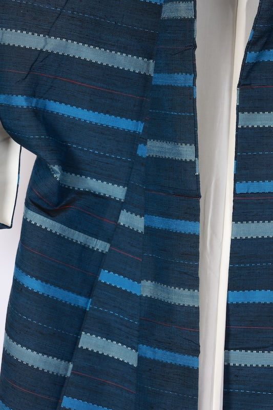 Japanese kimono used <Tsumugi> M-size silk 100% /B1127