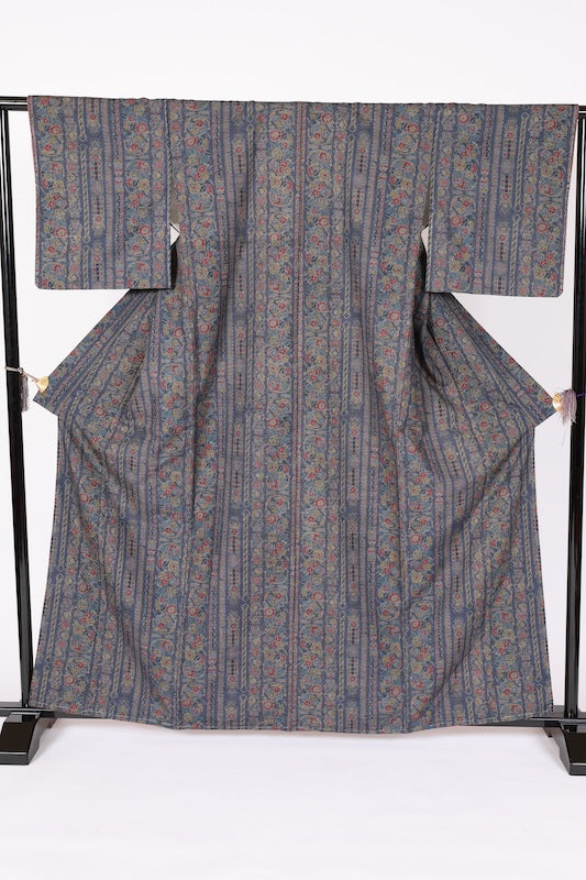 Japanese kimono Unused New <Komon> Msize wool /B1131