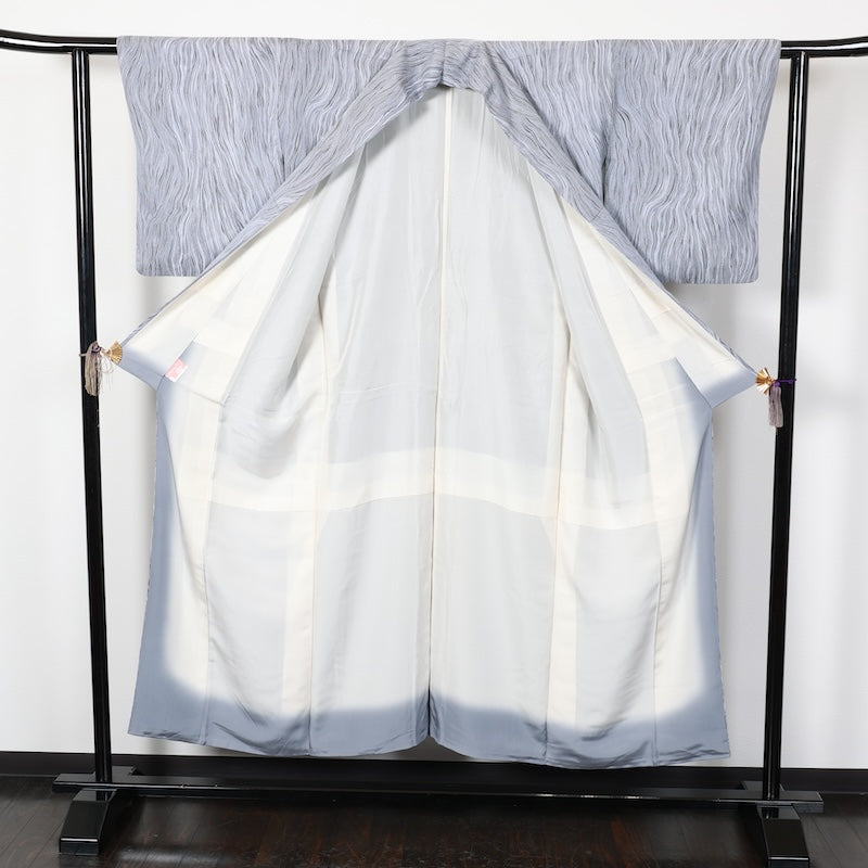 Japanese kimono used <komon>-size M silk 100% silk /T77