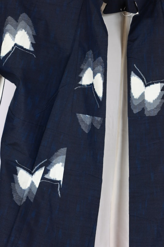 Japanese kimono used <Tsumugi> Msize silk 100% /B1129