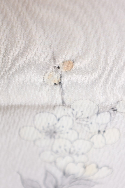 Houmongi kimono white Hand-painted with ink pre-owned /R573
