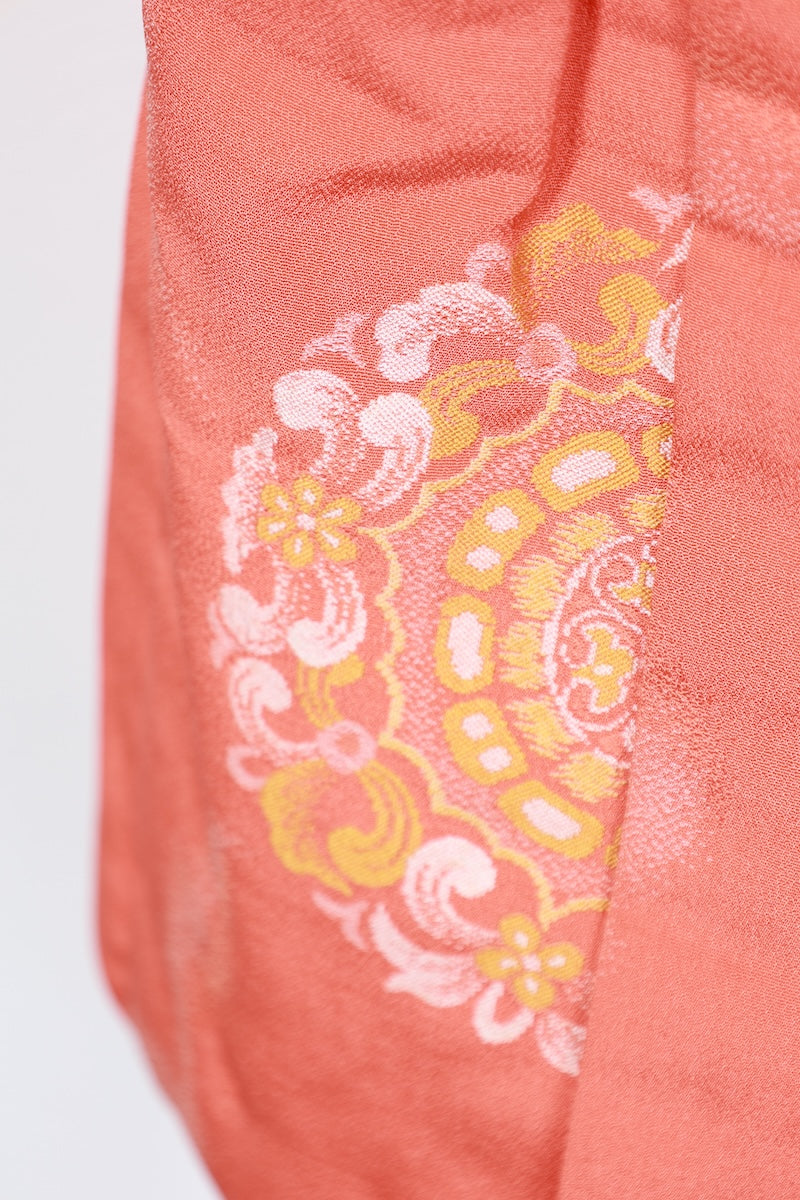Baby girl Japanese kimono used <Hitotsumi> silk 100% /B53