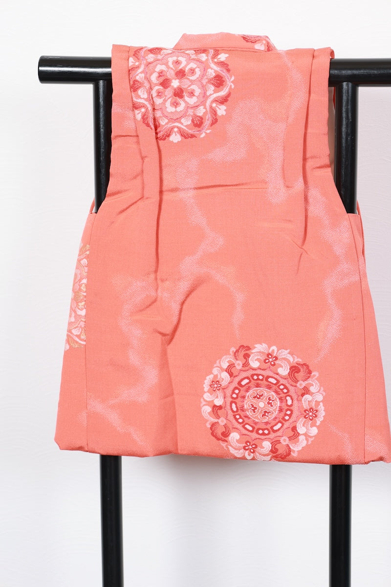 Baby girl Japanese kimono used <Hitotsumi> silk 100% /B53